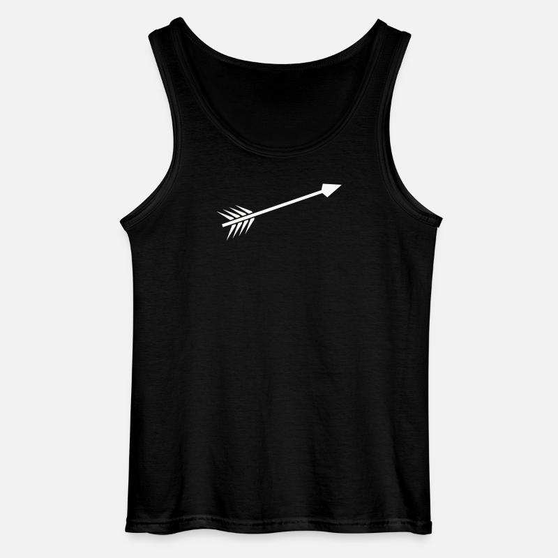 Weißer Pfeil mit Feder - Gildan Männer Tank Top - Schwarz