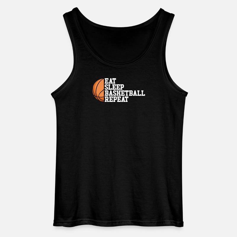 Spis Søvn Basketball Gentage Pige Dreng - Gildan tanktop til mænd - sort