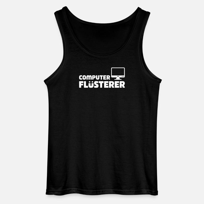 Computer Whisperer Retro-Tech - Gildan Men’s Tank Top - black