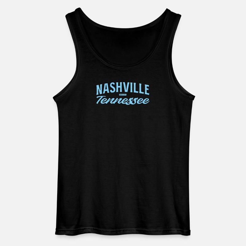 Nashville Script Blau - Gildan Männer Tank Top - Schwarz
