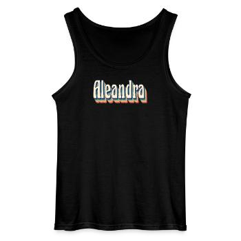 Aleandra t-shirt retro vintage t-shirt gift - Gildan Men’s Tank Top - black - Front - AI Model Male 185 dark (185cm)