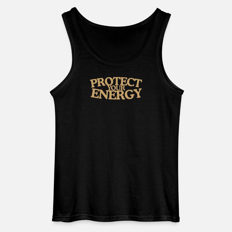 Protect your energy Retro Spruch Design - Gildan Männer Tank Top - Schwarz