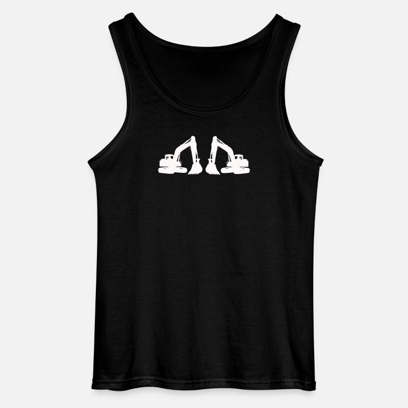 Doppel Bagger Silhouette - Gildan Männer Tank Top - Schwarz