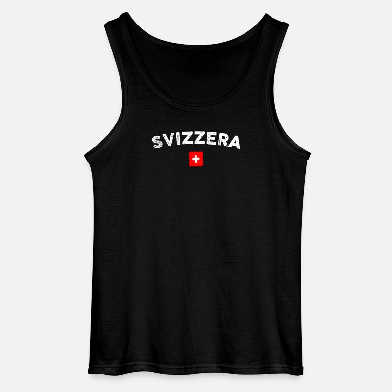 Svizzera Arc Emblem Flagge - Gildan Männer Tank Top - Schwarz