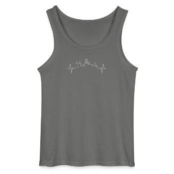 Köln Skyline mit Herzschlag Design - Gildan Männer Tank Top - Anthrazit - Vorne - AI Model Male 185 dark (185cm)