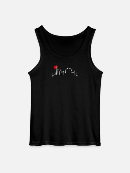 Urban Skyline Heartbeat - Gildan Men’s Tank Top - black