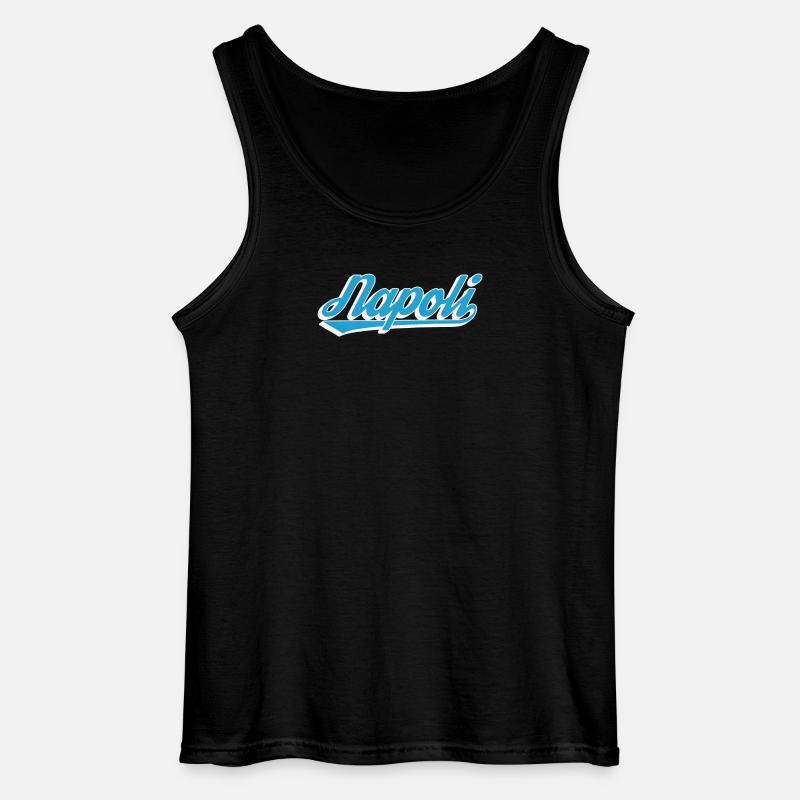 Napoli Retro Script Blau - Gildan Männer Tank Top - Schwarz