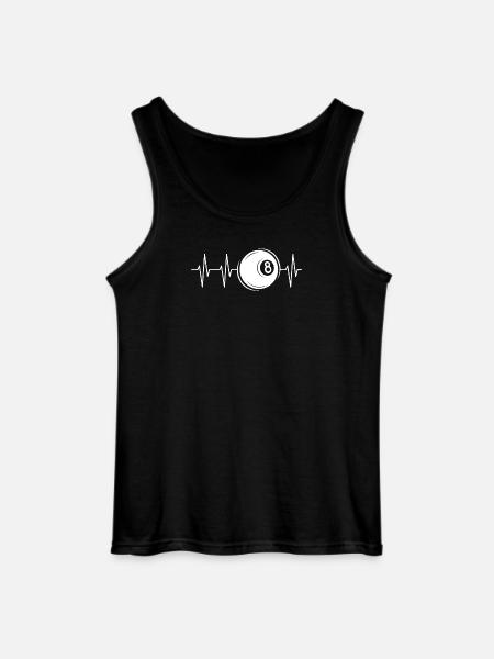 Heartbeat Billiards Pool 8 Ball Ball Pulse Symbol - Gildan Men’s Tank Top - black