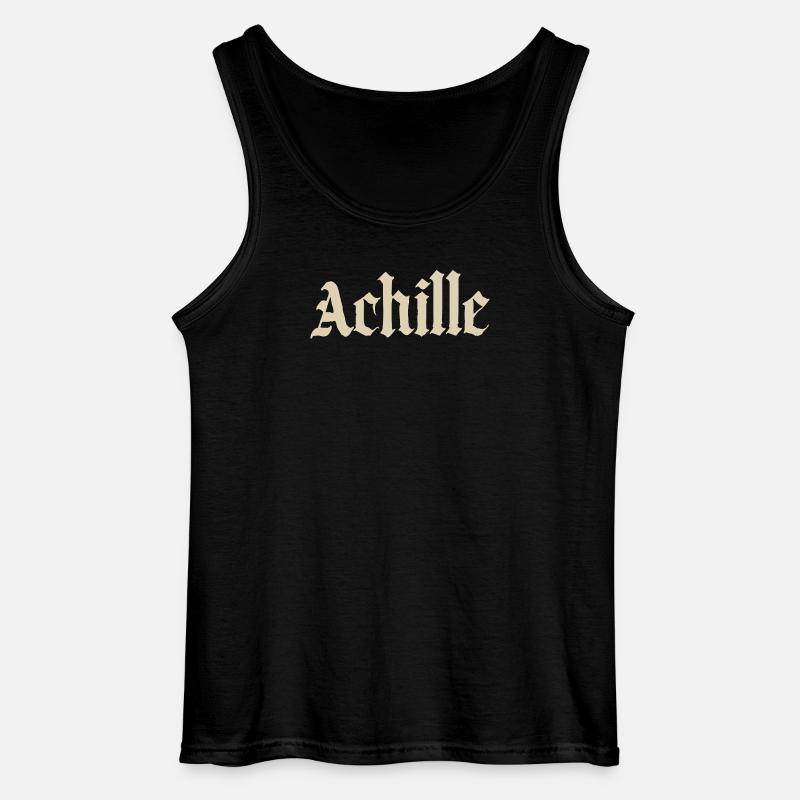 Achille Gothic script - Gildan Men’s Tank Top - black