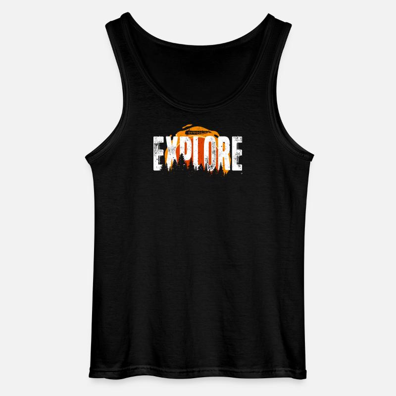 Explore Forest Sunrise - Gildan Men’s Tank Top - black