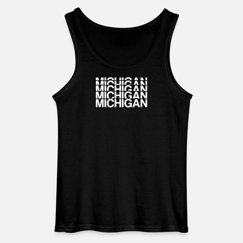 Michigan Raster Blockdesign - Gildan Männer Tank Top - Schwarz