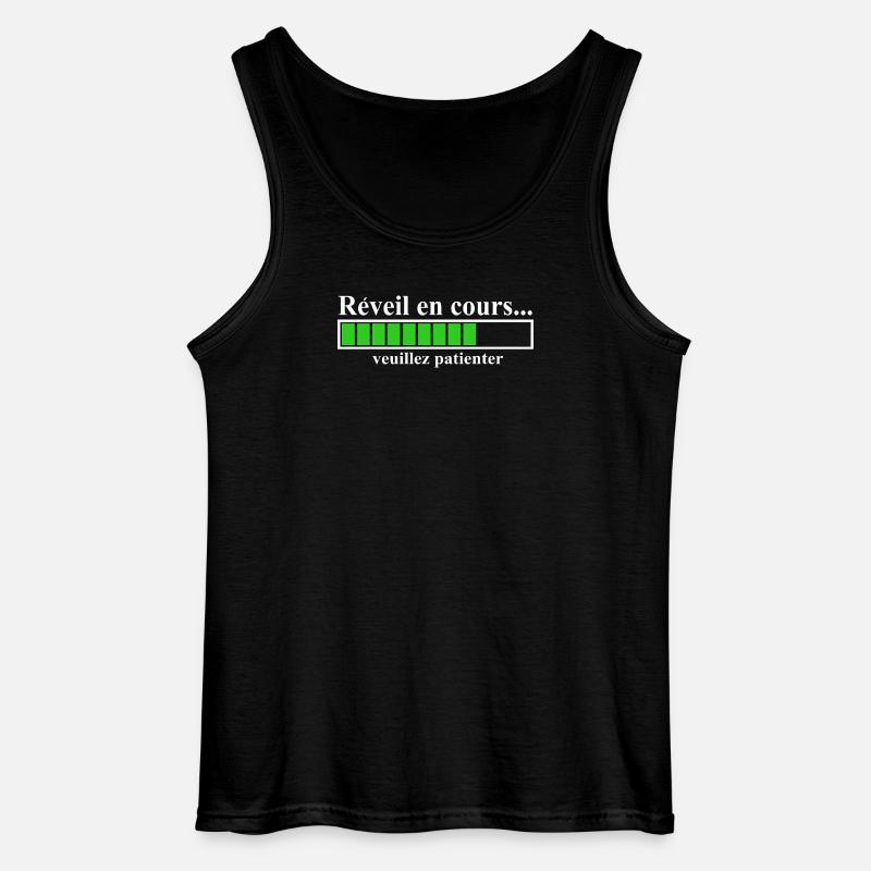 Charging Display Alarm Clock in Progress - Gildan Men’s Tank Top - black