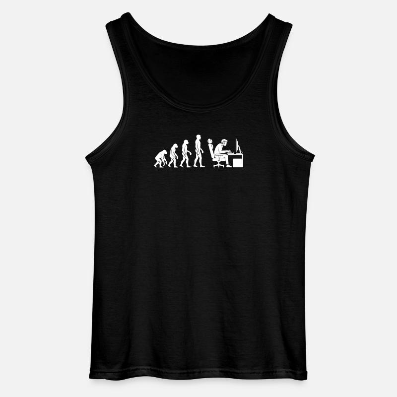 Evolution endet am Schreibtisch - Gildan Männer Tank Top - Schwarz