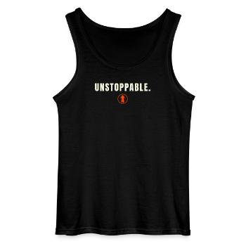 Unstoppable. Success Edition - Orange Design - Gildan Männer Tank Top - Schwarz - Vorne - AI Model Male 185 dark (185cm)