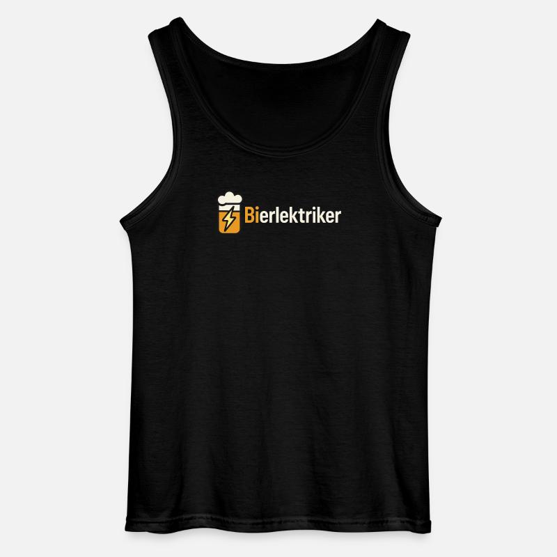 Bierblitz Illustration: Wolke & Blitze - Gildan Männer Tank Top - Schwarz