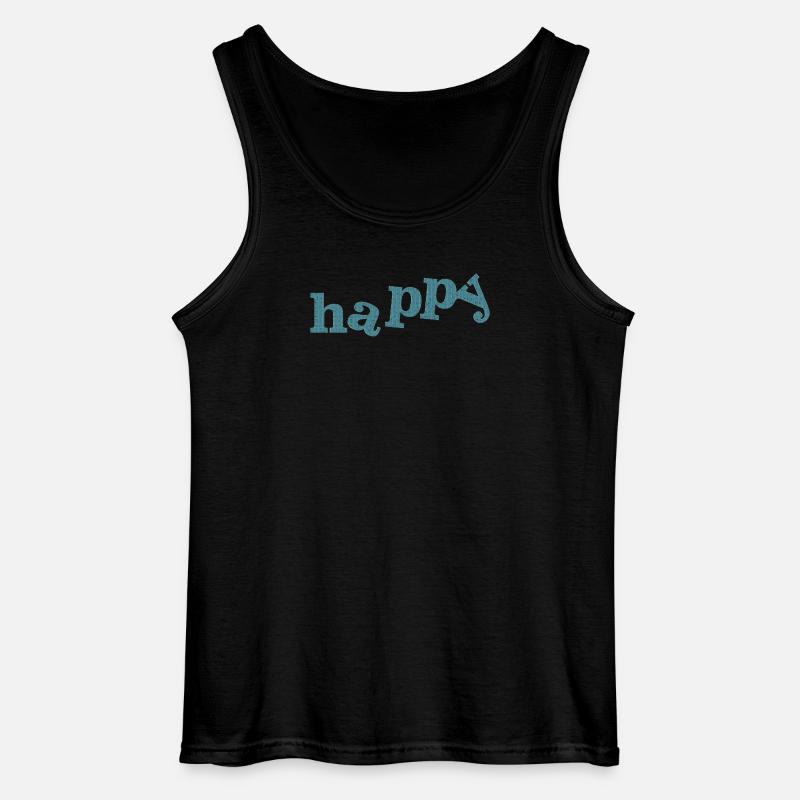 HAPPY - Gildan Männer Tank Top - Schwarz