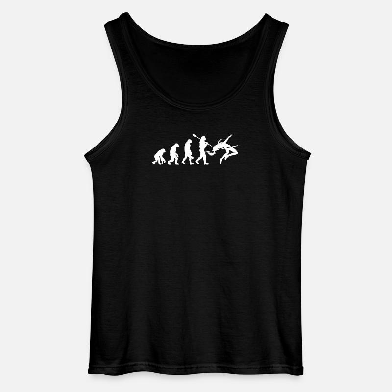 Hochsprung-Evolution-Athleten-Silhouetten-Kunst - Gildan Männer Tank Top - Schwarz
