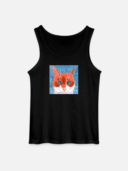 cat - Gildan Men’s Tank Top - black