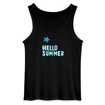 Hello Summer - Gildan Männer Tank Top - Schwarz - Vorne - AI Model Male 185 dark (185cm)