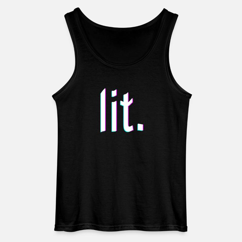 lit. design glitch - Gildan Men’s Tank Top - black