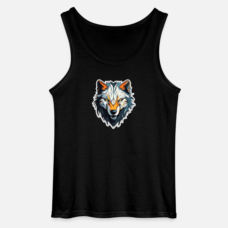 Wolf - Illustration - Gildan Männer Tank Top - Schwarz