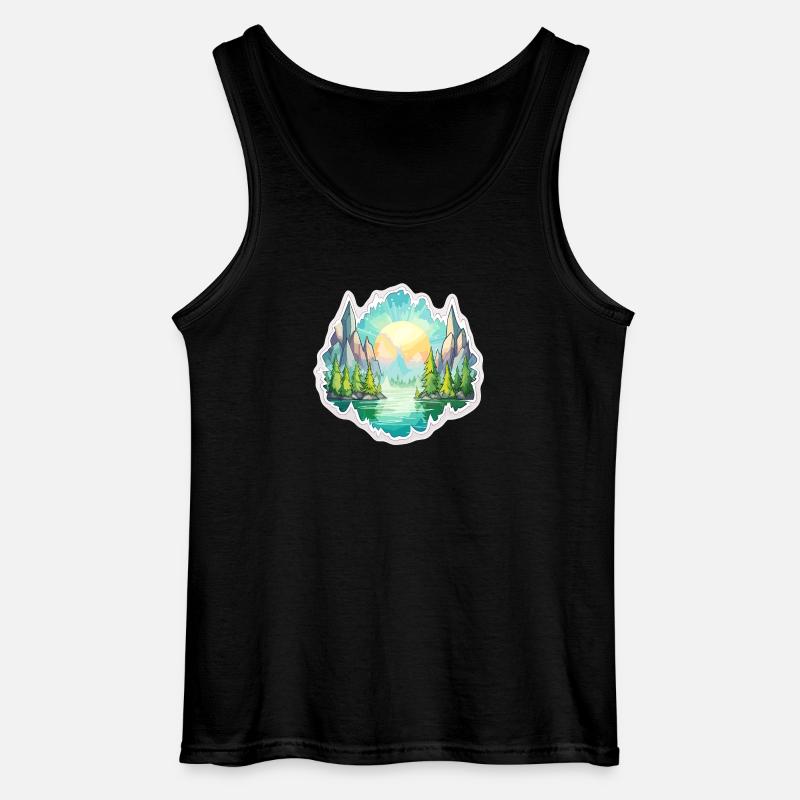 Landschaft - Illustration - Gildan Männer Tank Top - Schwarz