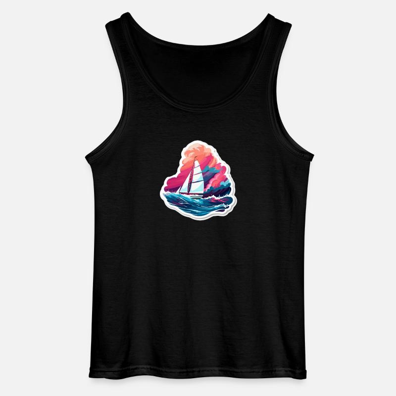 Segelboot - Illustration - Gildan Männer Tank Top - Schwarz