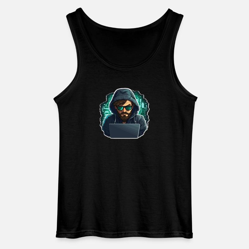 Ethical Hacker - Illustration - Gildan Männer Tank Top - Schwarz