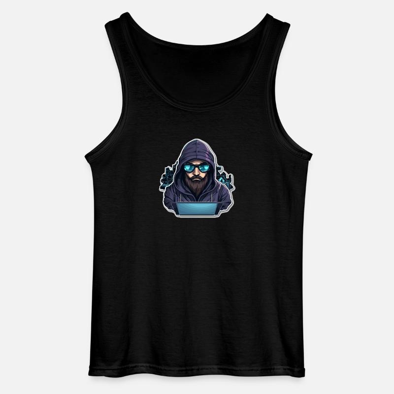 Ethical Hacker - Illustration - Gildan Männer Tank Top - Schwarz