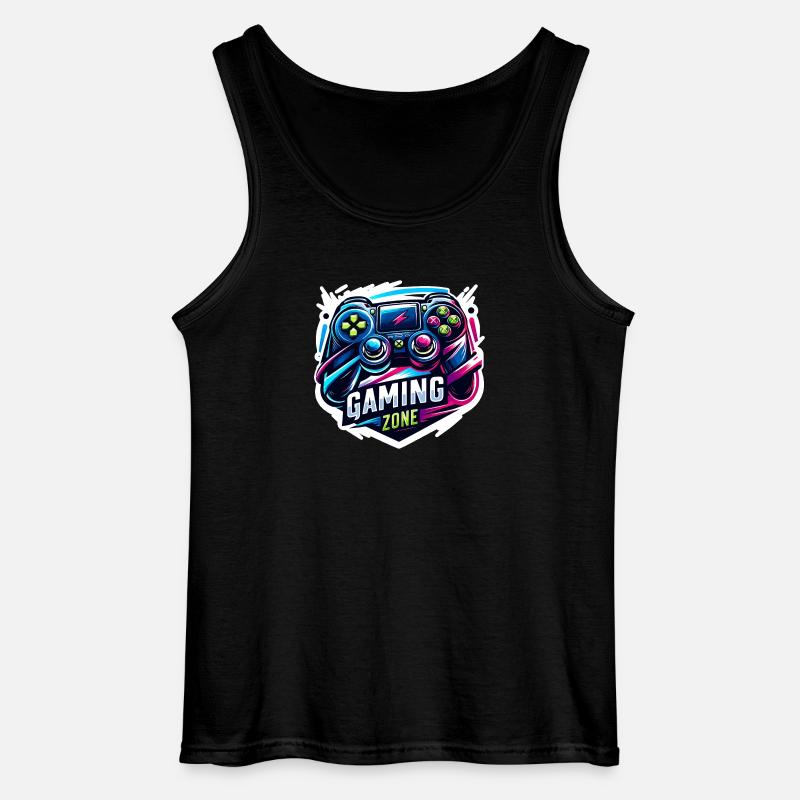 Gaming Zone - Controller Illustration - Gildan Men’s Tank Top - black