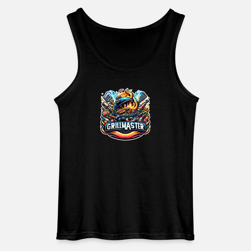 GrillMaster - Grill Illustration - Gildan Männer Tank Top - Schwarz