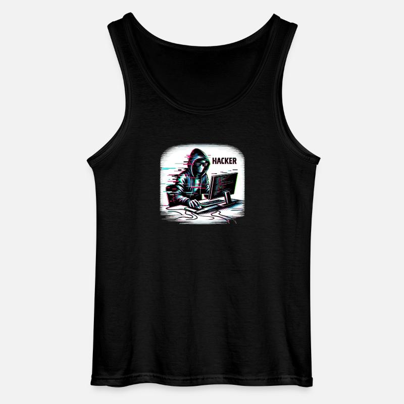 Hacker - Illustration - Gildan Männer Tank Top - Schwarz