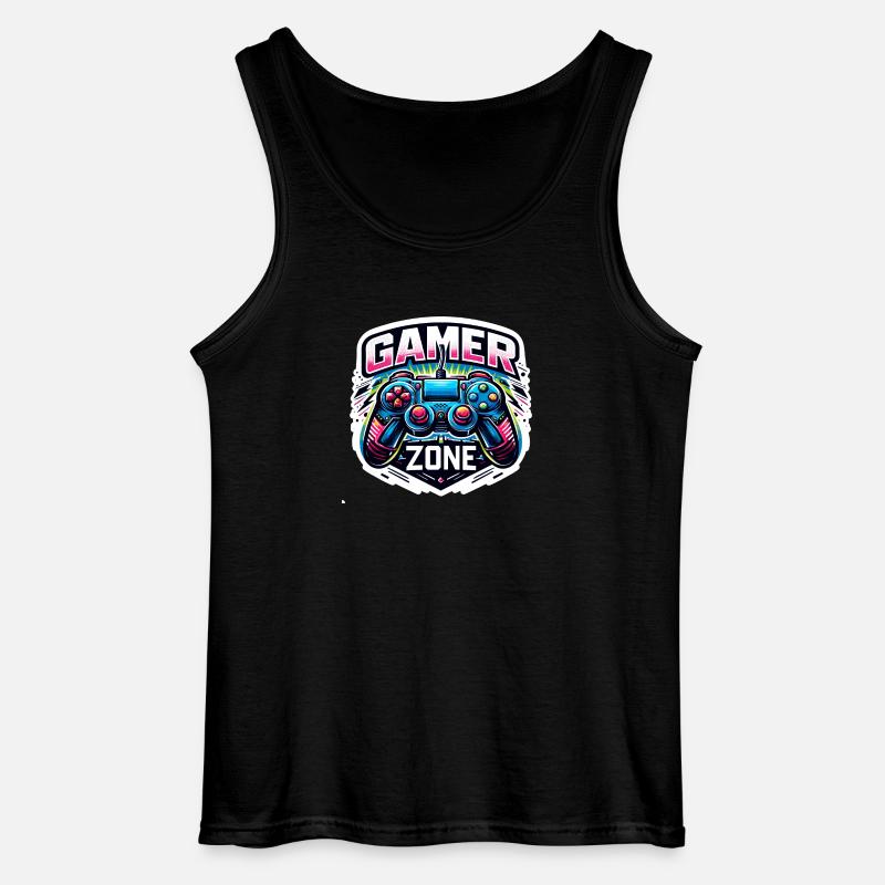 Gamer Zone - Controller Illustration - Gildan Männer Tank Top - Schwarz