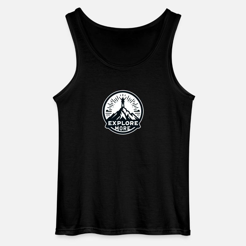 Explore more - Wanderer - Gildan Männer Tank Top - Schwarz