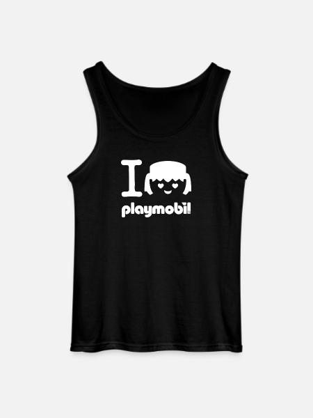 Playmobil Jeg elsker Playmobil i hvidt - Gildan tanktop til mænd - sort
