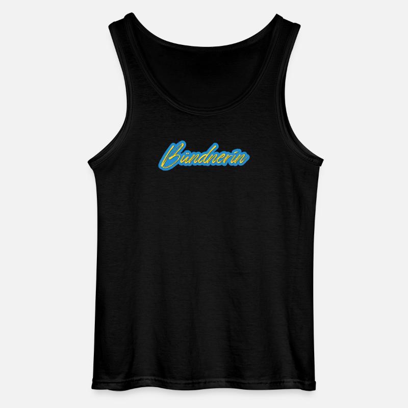Bündnerin Neon Script - Gildan Männer Tank Top - Schwarz
