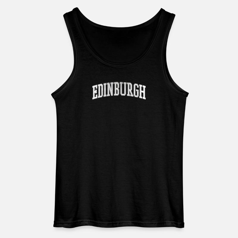 Edinburgh Varsity Bogen Schrift - Gildan Männer Tank Top - Schwarz