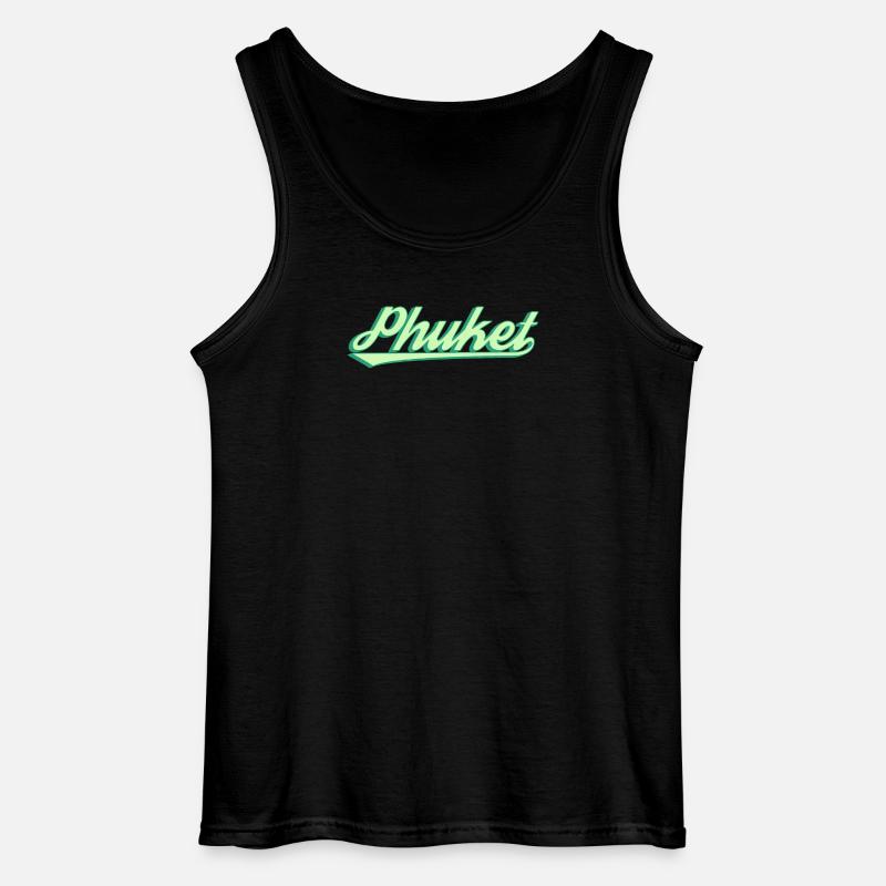 Phuket Retro Küstenscript - Gildan Männer Tank Top - Schwarz