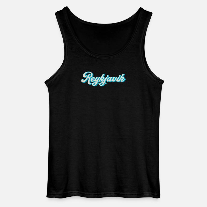 Reykjavik Neon Script - Gildan Männer Tank Top - Schwarz