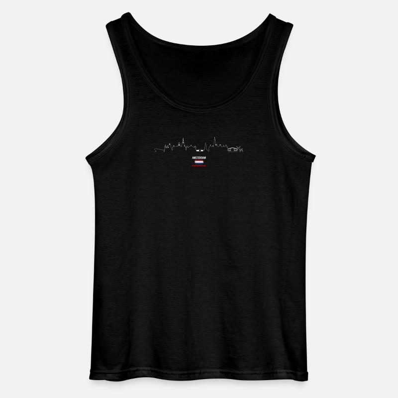 Skyline Amsterdam Herzschlag - Gildan Männer Tank Top - Schwarz