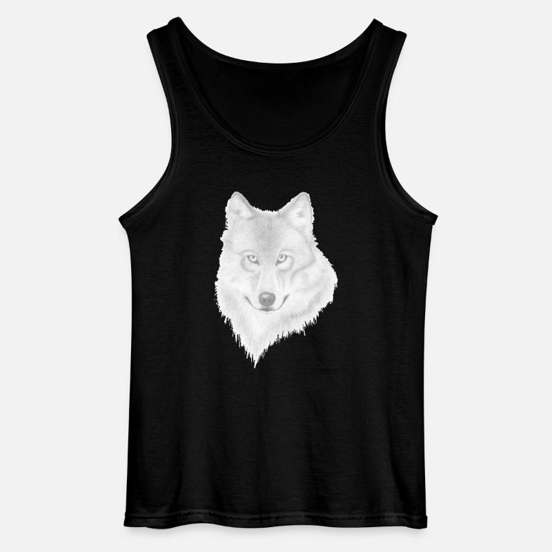 Wolf - Gildan Männer Tank Top - Schwarz