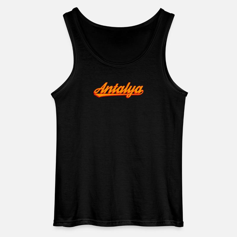 Antalya Sunset Script - Gildan Männer Tank Top - Schwarz