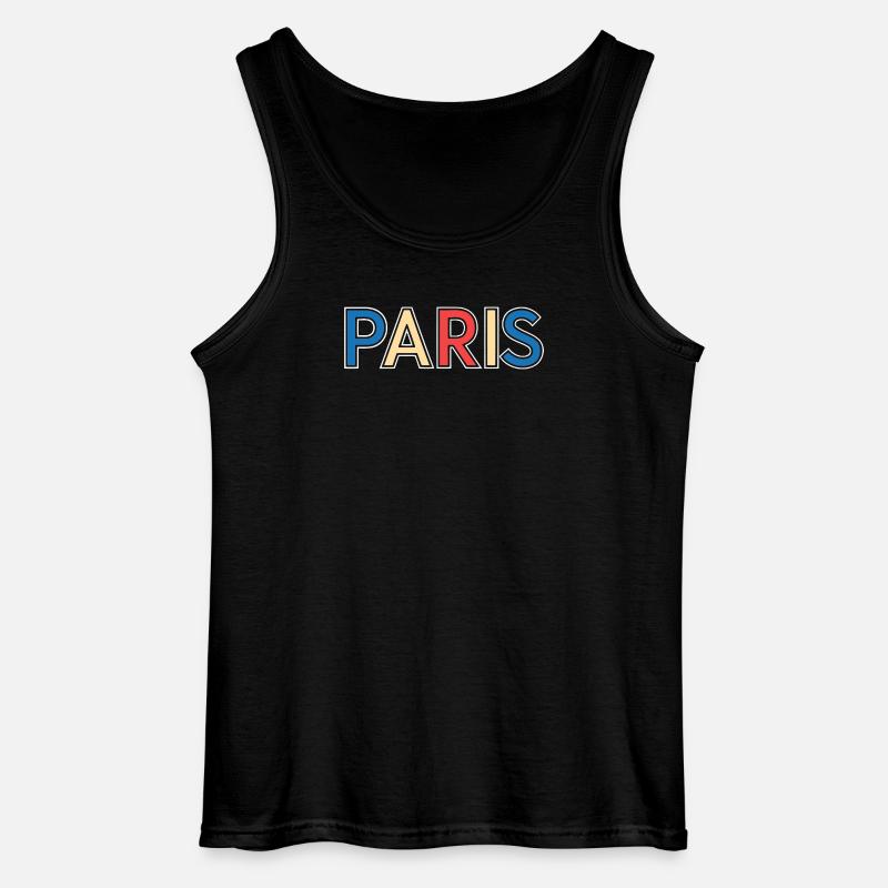 Pariser Farbblocktypografie - Gildan Männer Tank Top - Schwarz