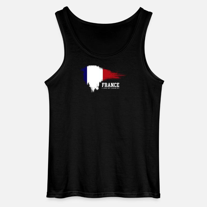 Frankreich Flagge Brush Pride - Gildan Männer Tank Top - Schwarz