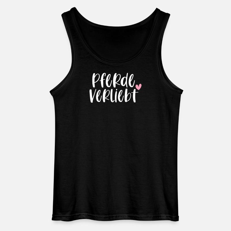 Pferde Pferdeverliebt Pferd Reiten Geschenk - Gildan Männer Tank Top - Schwarz