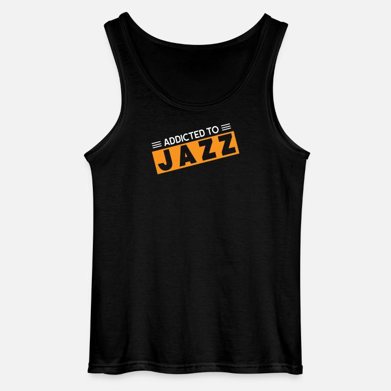 Süchtig nach Jazz - Gildan Männer Tank Top - Schwarz