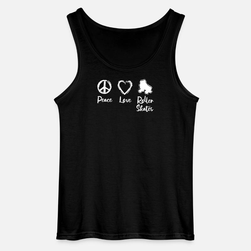 Peace Love Roller Skates - Gildan Männer Tank Top - Schwarz
