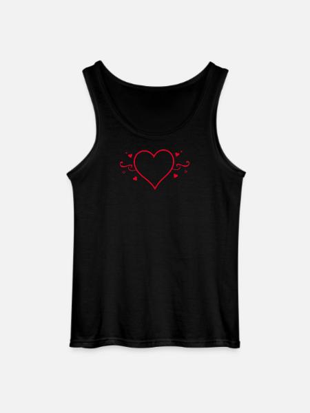 Valentines Red Heart, Valentine's Day - Gildan Men’s Tank Top - black