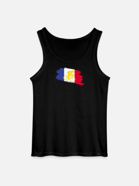 France Flag with Bicycle – Cycling Design - Gildan Men’s Tank Top - black