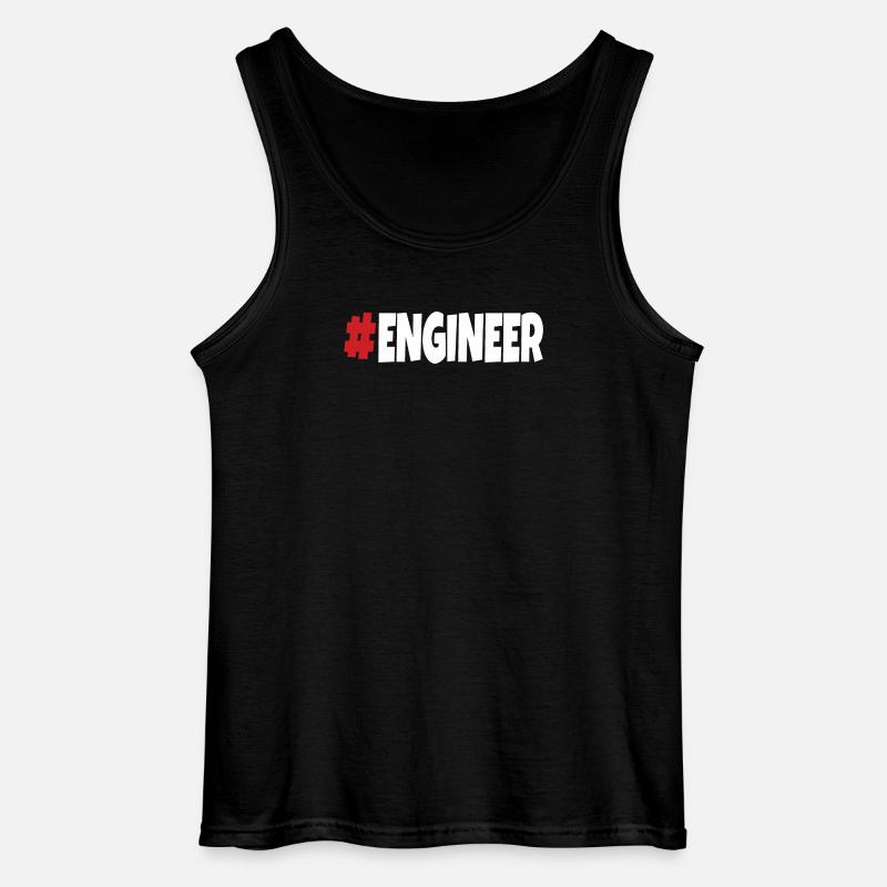 #engineer rot-weiß - Gildan Männer Tank Top - Schwarz